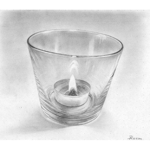 Flamme und Licht = Glas Zeichnung