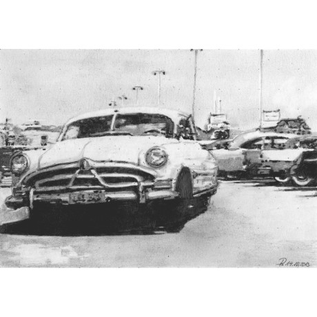 roadblock = old car drawing