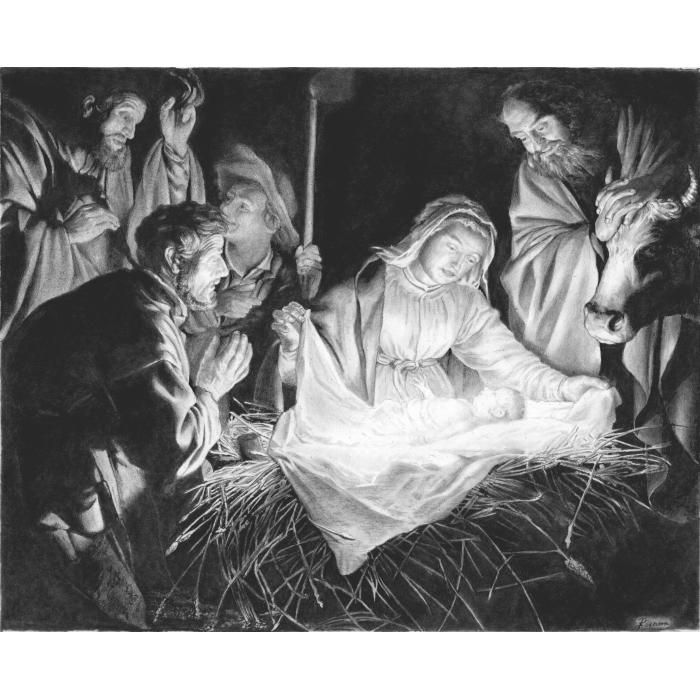 Adoration of the shepherds = stable drawing