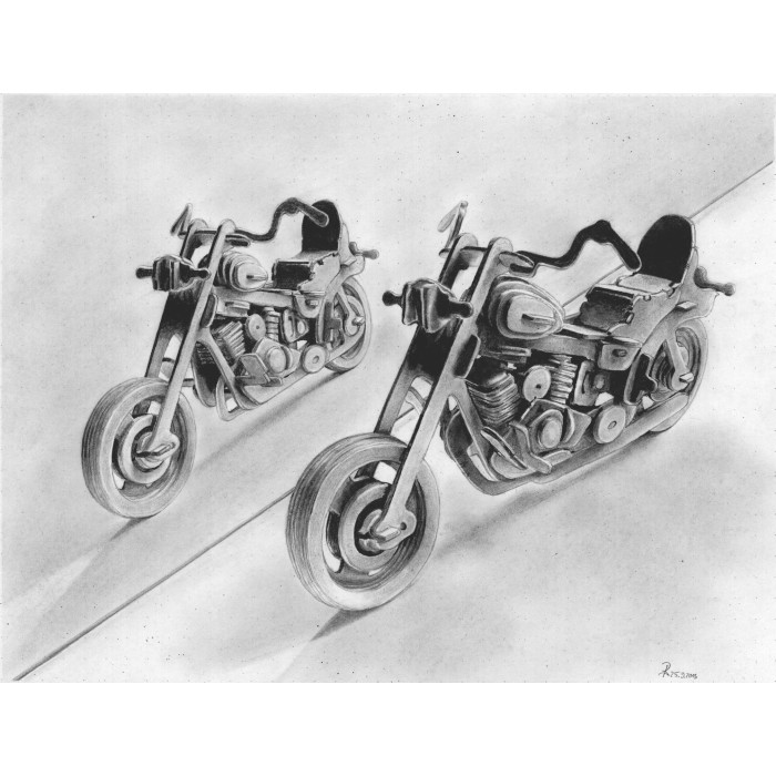 Easy Rider = Motorrad Zeichnung