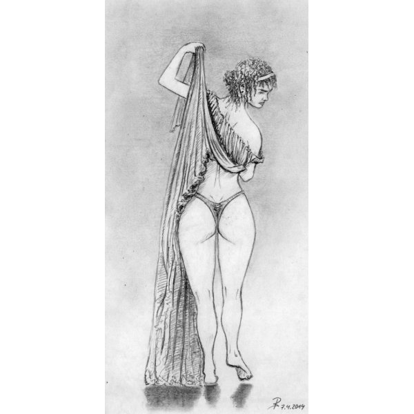 Aphrodite Kallipygos = Comic Zeichnung