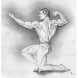 Comic Zeichnung - Bodybuilding Ernhrung (Bleistift)