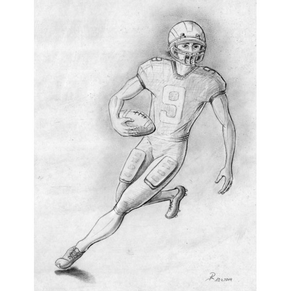 American Football Spieler = Comic Zeichnung