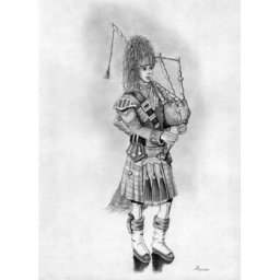 Comic drawing - Royal Scots Dragoon Guards (pencil)