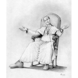 Comic drawing - Pope (pencil)